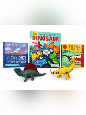 📚Dinosaur Adventure Bundle | 3 Interactive Board Books + 2 Dinosaur Figures
